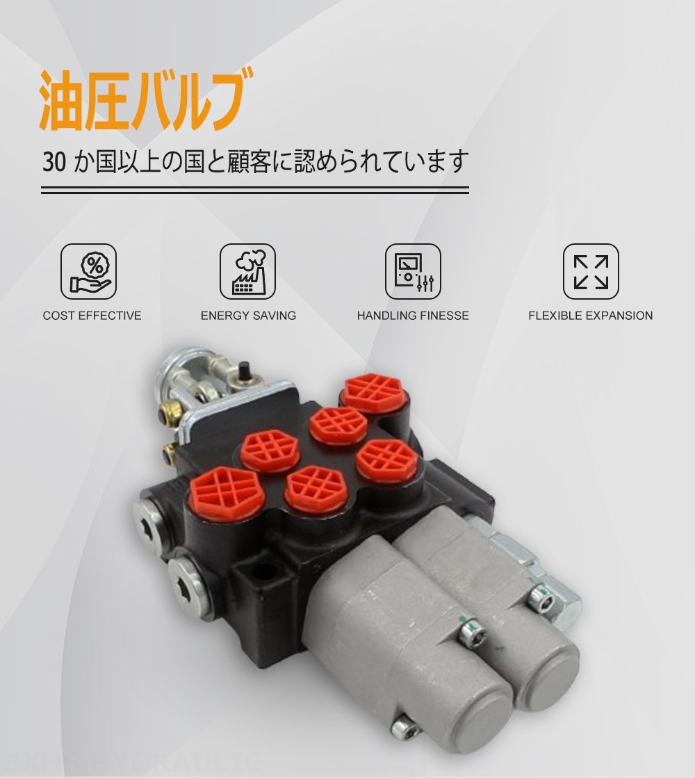 P40 手動・ジョイスティック 2スプール モノブロック方向弁